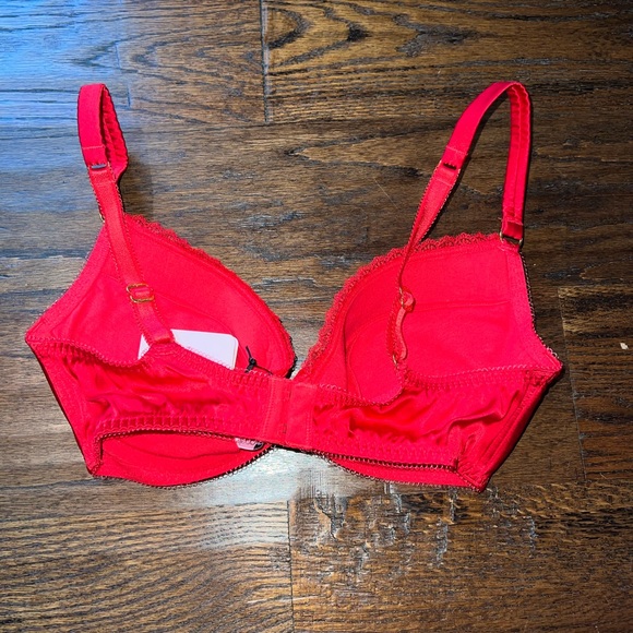 NWT Agent Provocateur Felinda Red Silk Bra, 32DD - Picture 5 of 11